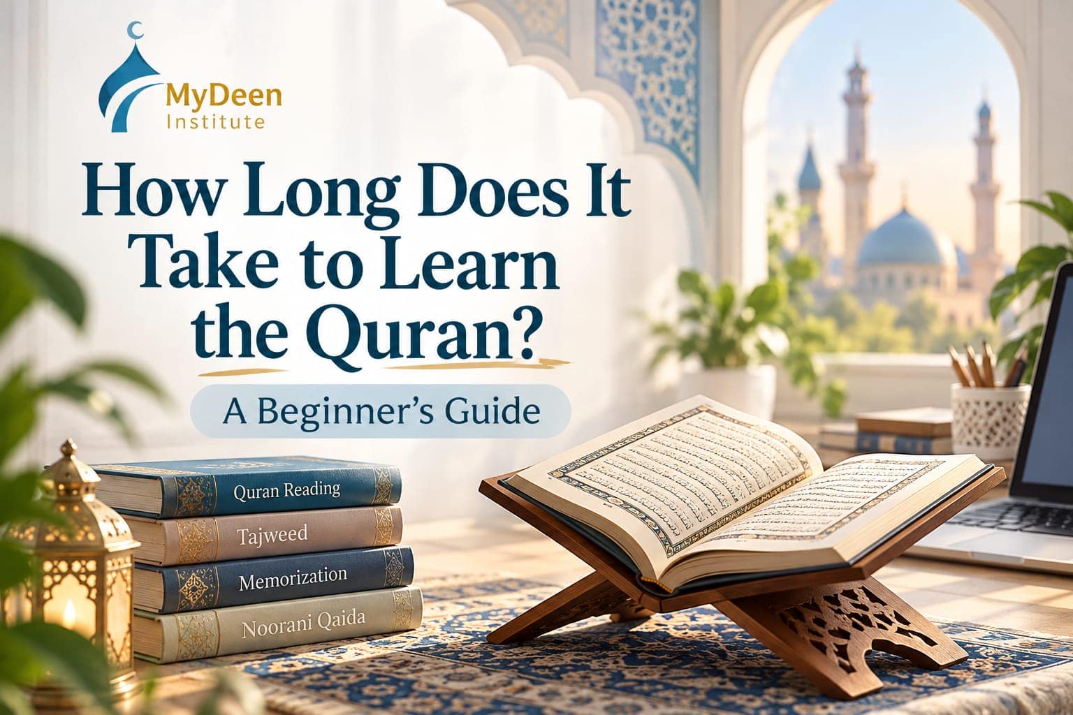 My Deen Institute , Learn the Holy Quran, Islamic Studies and Arabic Language How Long Does It Take to Learn the Quran? A Beginner’s Guide